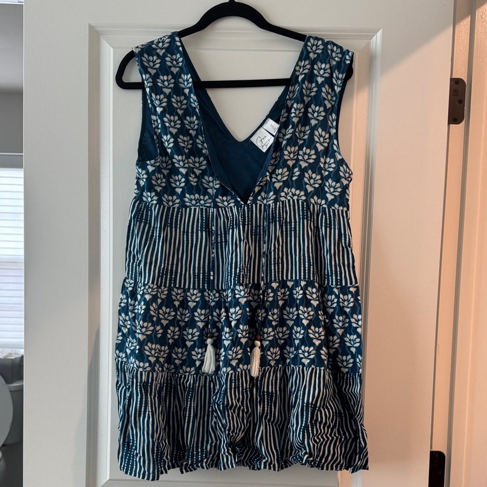 Goa Blue and White Sleeveless Coverup